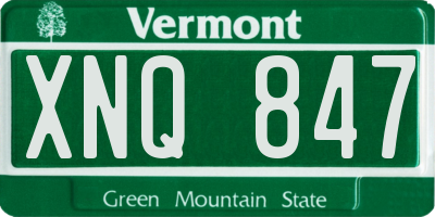 VT license plate XNQ847