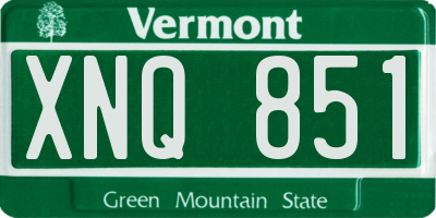 VT license plate XNQ851