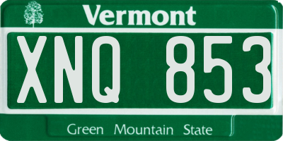 VT license plate XNQ853