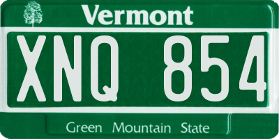 VT license plate XNQ854