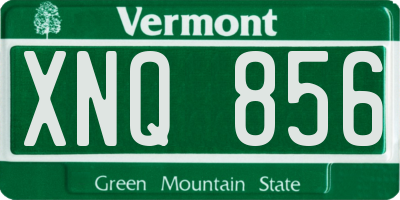 VT license plate XNQ856