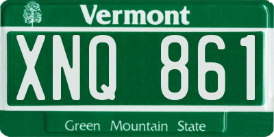 VT license plate XNQ861