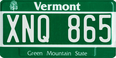 VT license plate XNQ865
