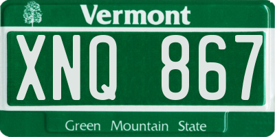VT license plate XNQ867
