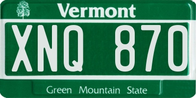 VT license plate XNQ870