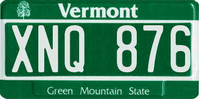 VT license plate XNQ876
