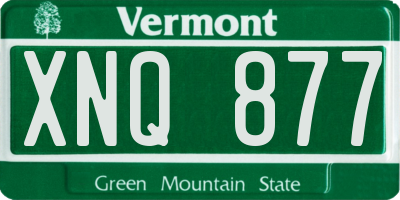 VT license plate XNQ877