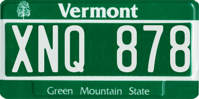 VT license plate XNQ878