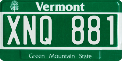 VT license plate XNQ881