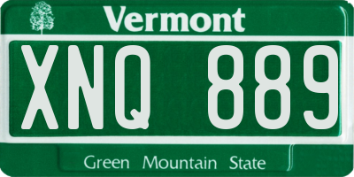 VT license plate XNQ889
