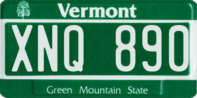 VT license plate XNQ890