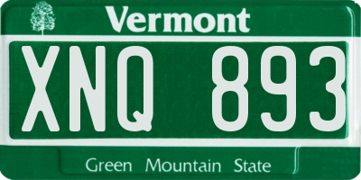 VT license plate XNQ893