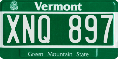 VT license plate XNQ897