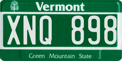 VT license plate XNQ898