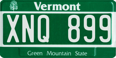 VT license plate XNQ899