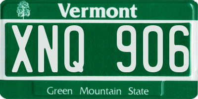 VT license plate XNQ906