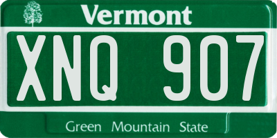 VT license plate XNQ907
