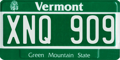 VT license plate XNQ909