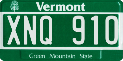 VT license plate XNQ910
