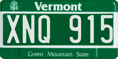 VT license plate XNQ915