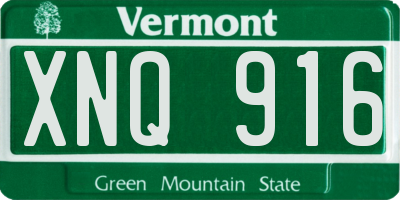 VT license plate XNQ916