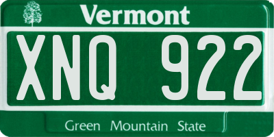 VT license plate XNQ922