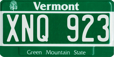 VT license plate XNQ923