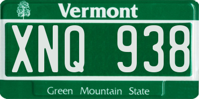 VT license plate XNQ938