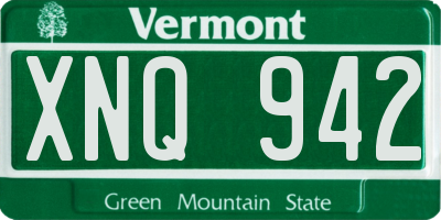 VT license plate XNQ942