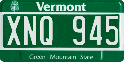 VT license plate XNQ945
