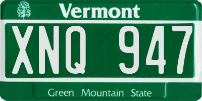 VT license plate XNQ947