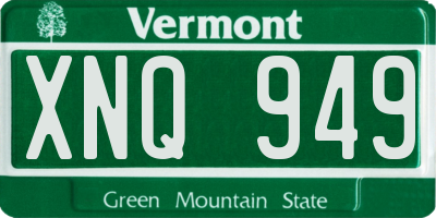 VT license plate XNQ949