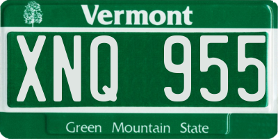 VT license plate XNQ955