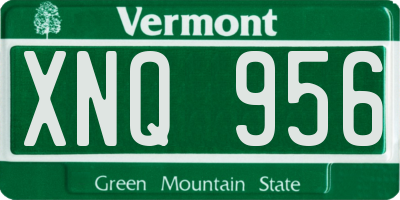 VT license plate XNQ956