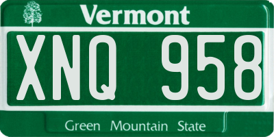 VT license plate XNQ958