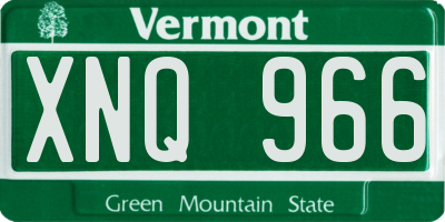 VT license plate XNQ966