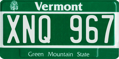 VT license plate XNQ967