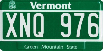 VT license plate XNQ976