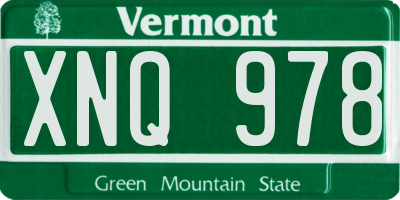 VT license plate XNQ978
