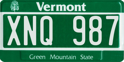 VT license plate XNQ987