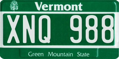 VT license plate XNQ988
