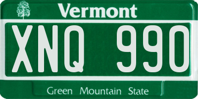 VT license plate XNQ990