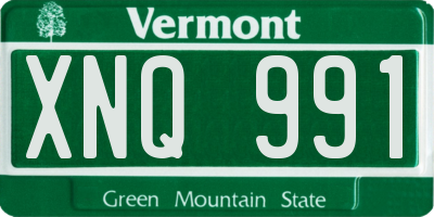 VT license plate XNQ991