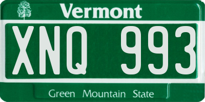 VT license plate XNQ993