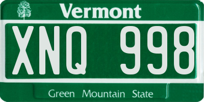 VT license plate XNQ998