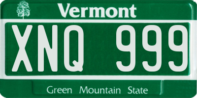 VT license plate XNQ999