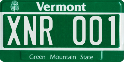 VT license plate XNR001