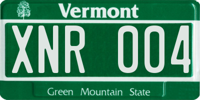 VT license plate XNR004
