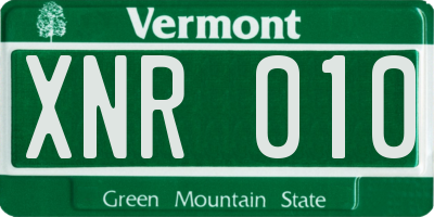 VT license plate XNR010