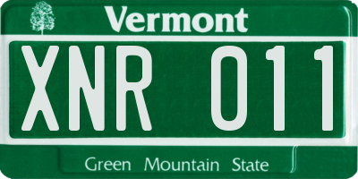 VT license plate XNR011
